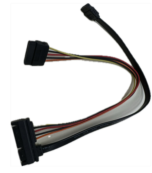 P22PM-15PF-7P-12IN-L SATA 22 Pin Male to SATA 7 Pin and 15 Pin Female